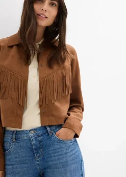 bonprix Jeans|Bekleidung·Shirts & Tops|Flared-Jeans Mid Waist mittelblau denim used