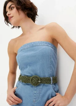 bonprix Schuhe & Accessoires In Spezialgrößen·Gürtel|Gürtel|Flechtgürtel oliv