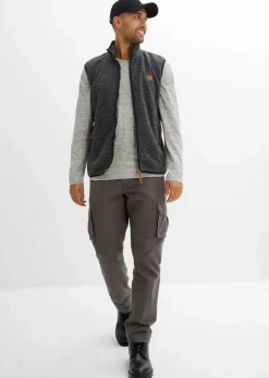 bonprix Große Größen|Jacken & Mäntel|Fleece Weste anthrazit meliert