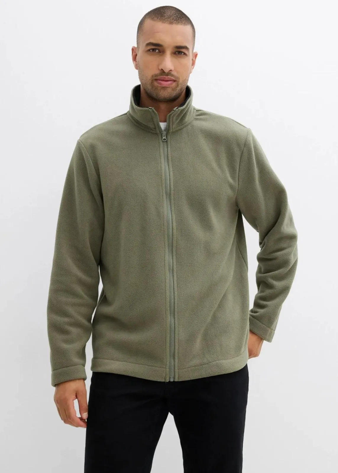 bonprix Große Größen|Basics|Fleecejacke oliv