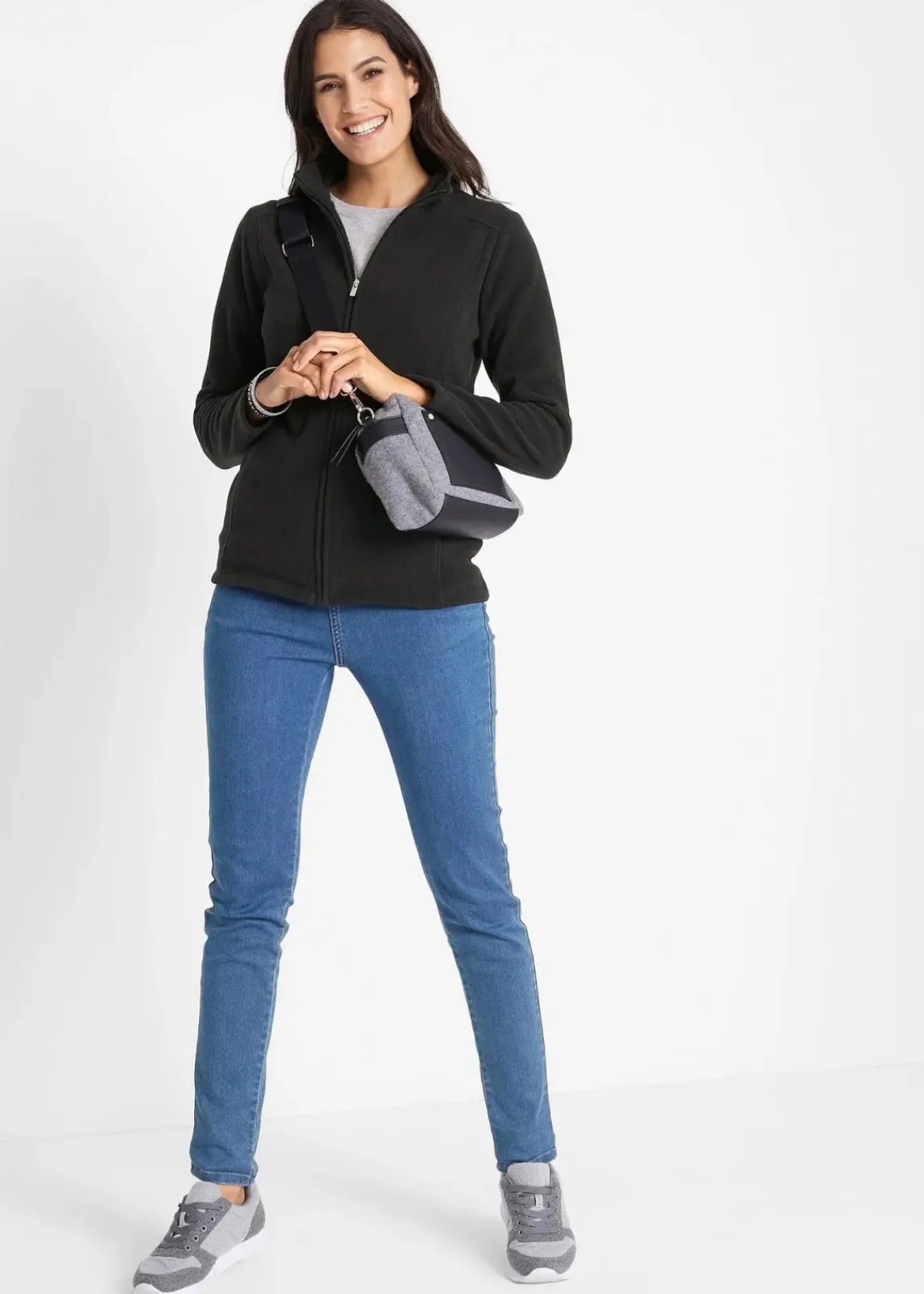 bonprix Bekleidung·Blusen & Tuniken|Bekleidung·Hosen|Fleecejacke schwarz