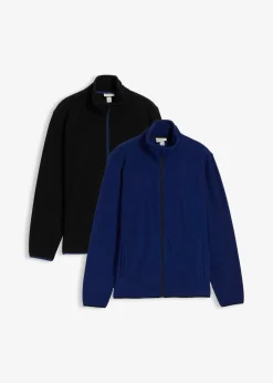 bonprix Große Größen|Basics|Fleecejacke (2er Pack) tiefseeblau+schwarz