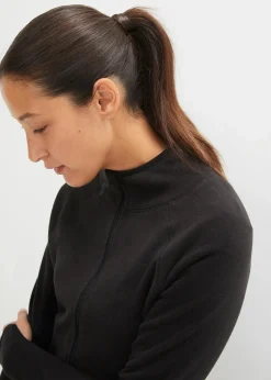 bonprix Bekleidung·Blusen & Tuniken|Bekleidung·Hosen|Fleecejacke mit Reißverschluss-Taschen schwarz