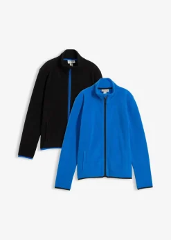 bonprix Jungen 9-16 Jahre·Mehrfachpacks|Jungen 9-16 Jahre·Jacken & Outdoor|Fleecejacke mit Stehkragen (2er Pack) azurblau+schwarz