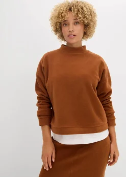 bonprix Bekleidung·Blusen & Tuniken|Zweiteiler & Sets|Fleecepullover ziegelbraun