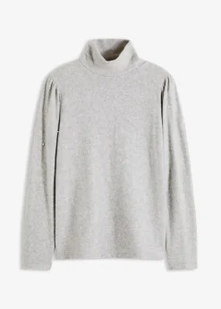 bonprix Shirts & Tops|Fleeceshirt aus fließendem Viskose-Mix hellgrau meliert