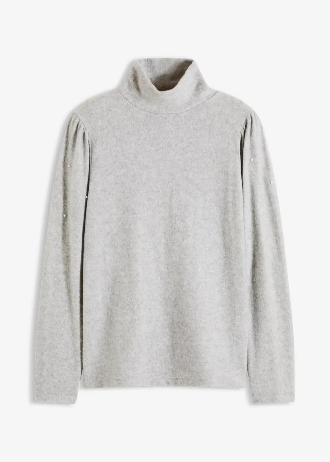 bonprix Shirts & Tops|Fleeceshirt aus fließendem Viskose-Mix hellgrau meliert