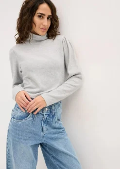 bonprix Shirts & Tops|Fleeceshirt aus fließendem Viskose-Mix hellgrau meliert