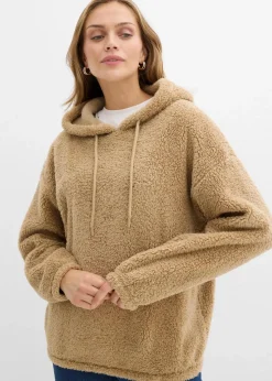 bonprix Bekleidung·Blusen & Tuniken|Sweat|Fleeceshirt aus Teddy hellkhaki