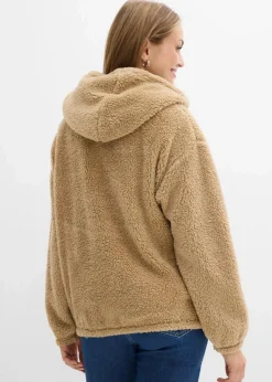 bonprix Bekleidung·Blusen & Tuniken|Sweat|Fleeceshirt aus Teddy hellkhaki