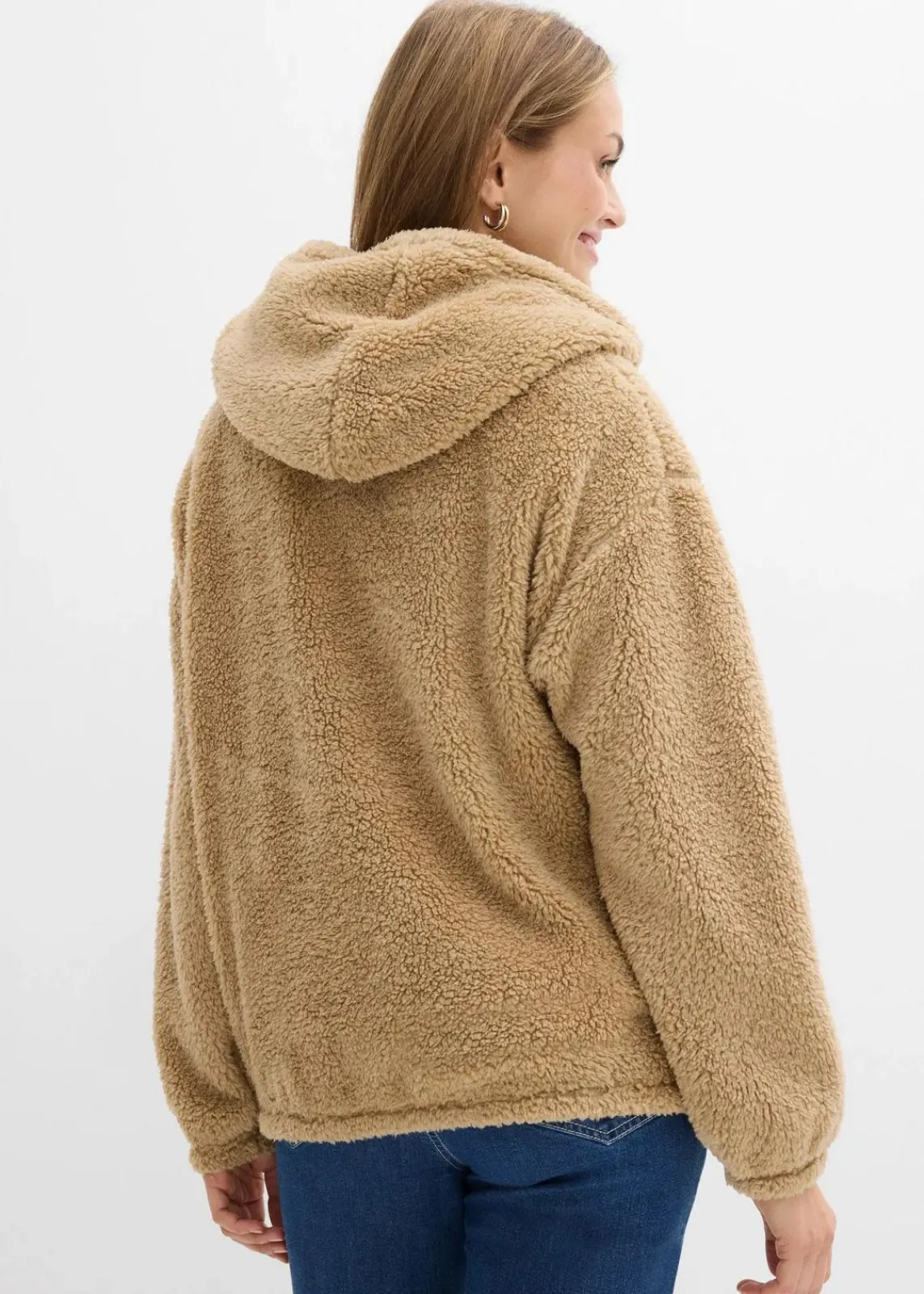 bonprix Bekleidung·Blusen & Tuniken|Sweat|Fleeceshirt aus Teddy hellkhaki