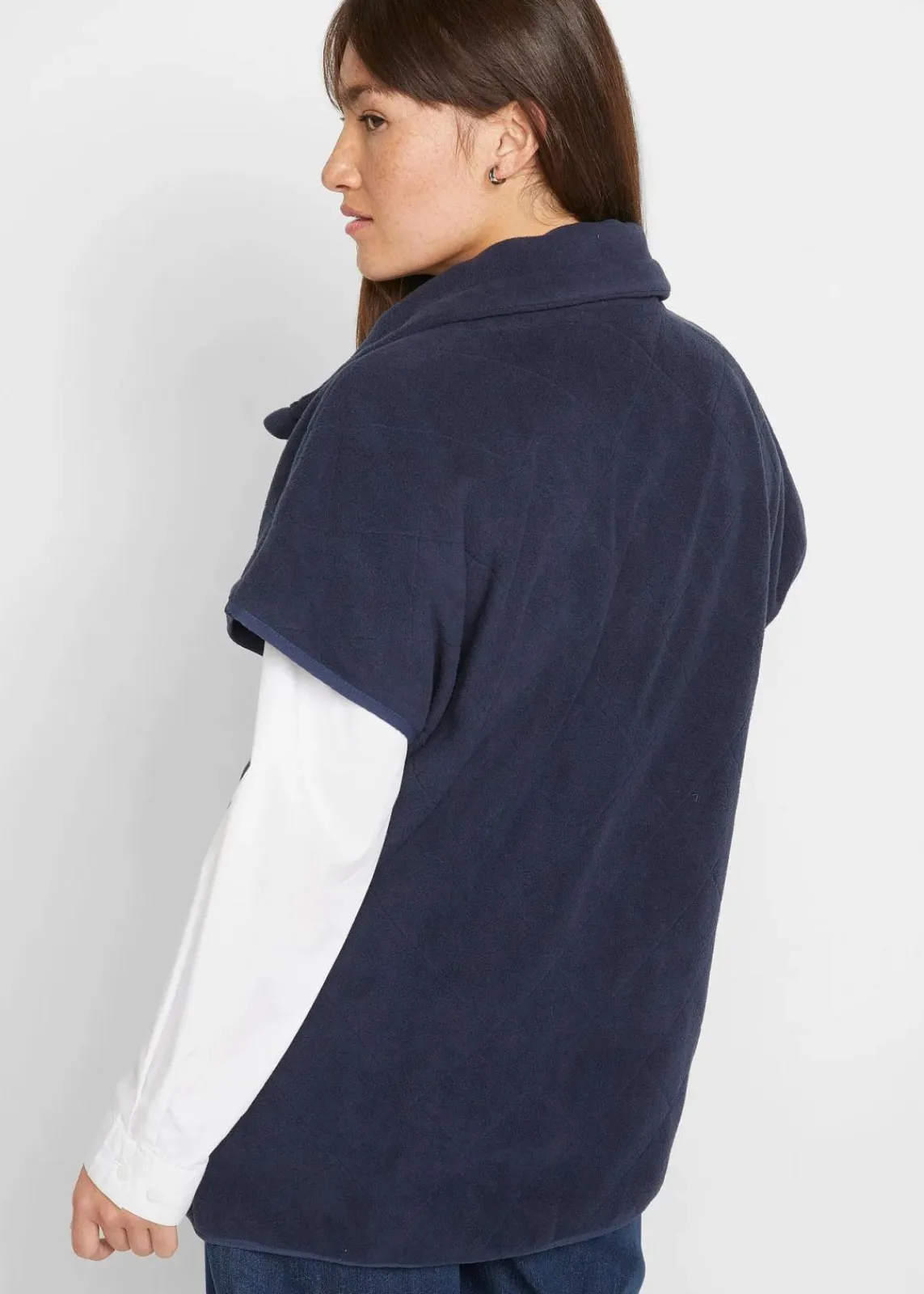 bonprix Sweat|Jacken & Mäntel|Fleece-Weste aus recyceltem Polyester dunkelblau