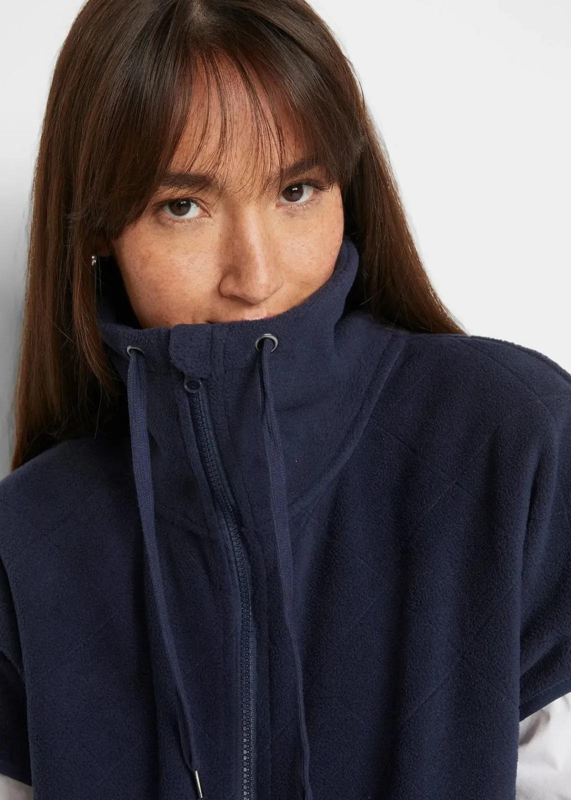 bonprix Sweat|Jacken & Mäntel|Fleece-Weste aus recyceltem Polyester dunkelblau