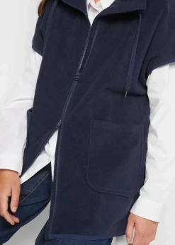 bonprix Sweat|Jacken & Mäntel|Fleece-Weste aus recyceltem Polyester dunkelblau