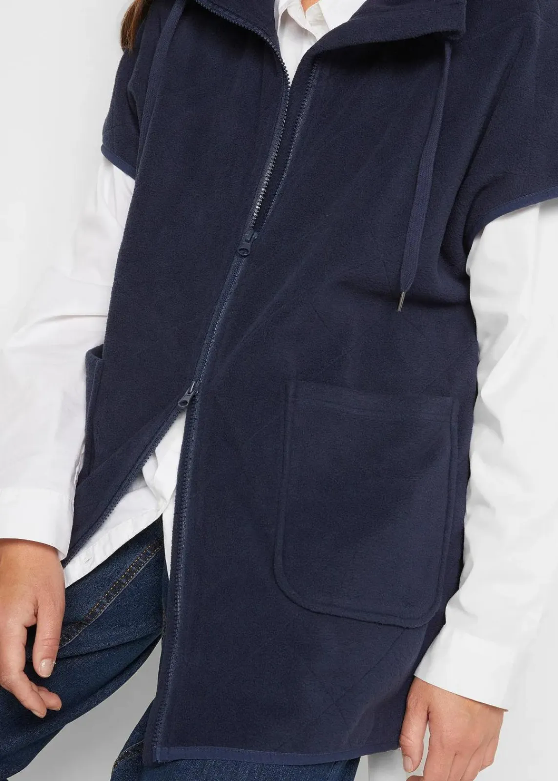 bonprix Sweat|Jacken & Mäntel|Fleece-Weste aus recyceltem Polyester dunkelblau