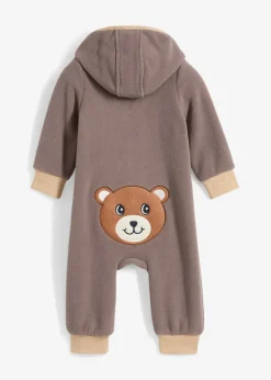 Fleeve-Overall mit Kapuze und Bärchen-Applikation|bonprix Online