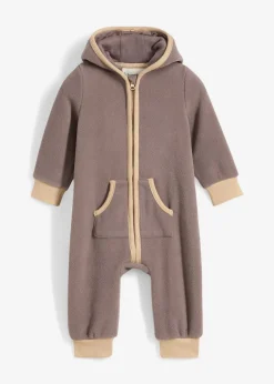 Fleeve-Overall mit Kapuze und Bärchen-Applikation|bonprix Online