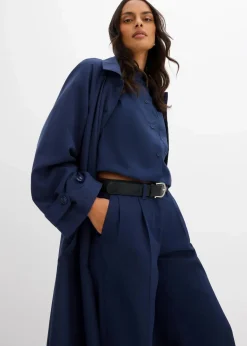 bonprix Bekleidung·Kleider|Zweiteiler & Sets|Fließende Bundfaltenhose dunkelblau