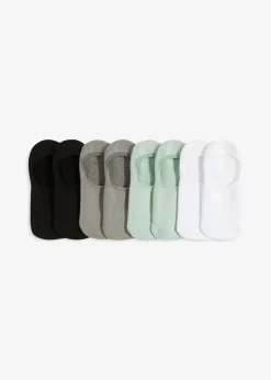 bonprix Socken|Socken|Füßlinge mit Innenfrottee (8er Pack) schwarz + weiß + grau + hellschilf