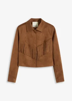 Fransen-Jacke in Wildleder-Optik|bonprix Hot