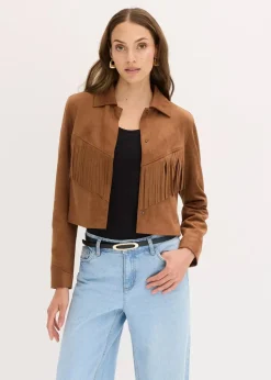 Fransen-Jacke in Wildleder-Optik|bonprix Hot