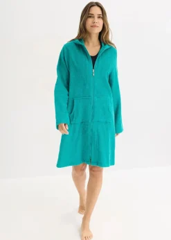 Frottee Bademantel aus Bio-Baumwolle mit Reißverschluss|bonprix Sale