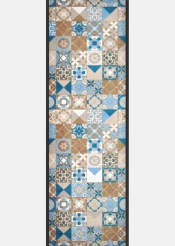 bonprix Fußmatten|Fußmatten|Fußmatte in Kachel-Optik blau