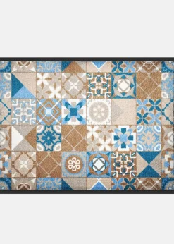 bonprix Fußmatten|Fußmatten|Fußmatte in Kachel-Optik blau