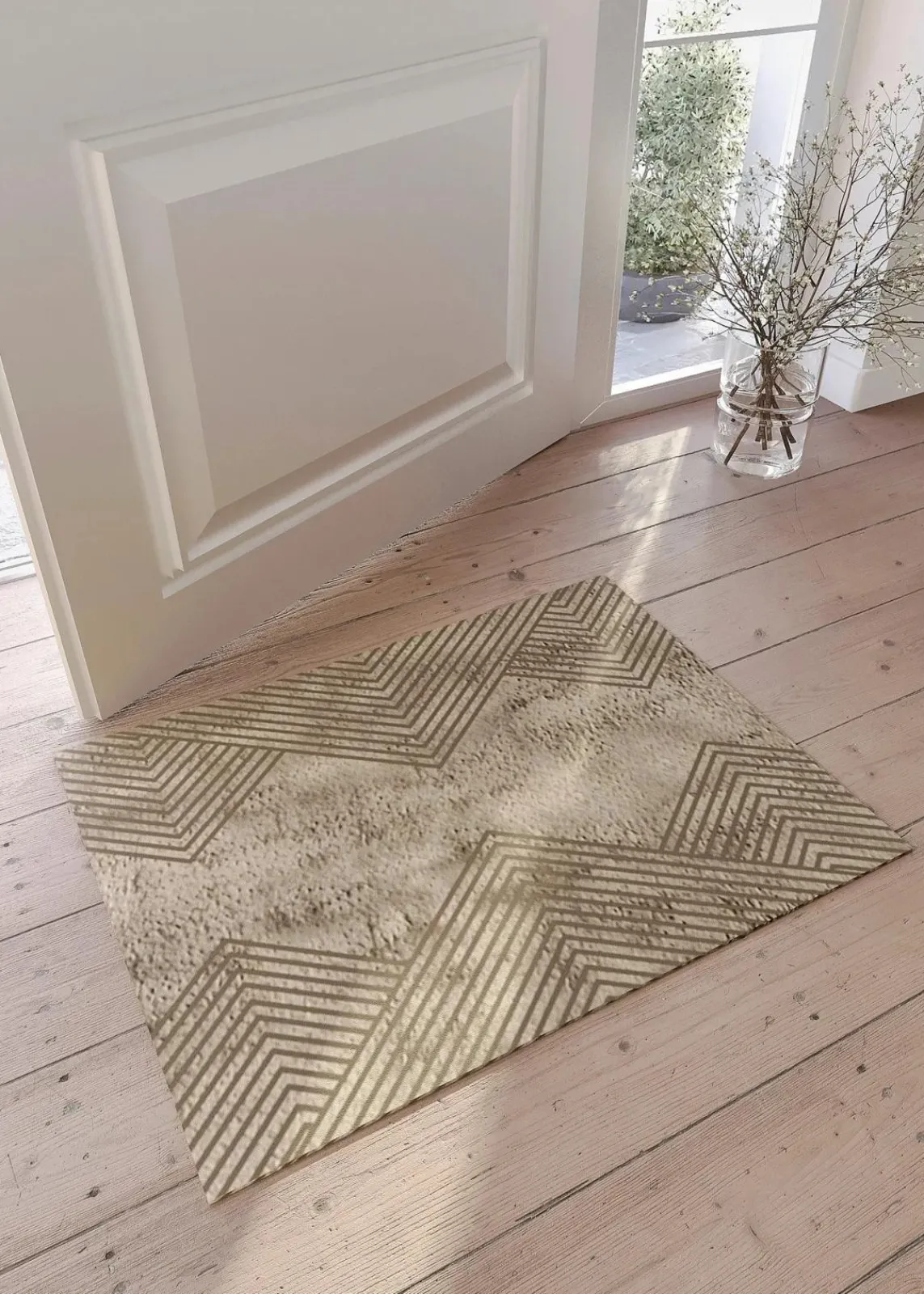 bonprix Fußmatten|Fußmatten|Fußmatte mit graphischem Design grau bedruckt