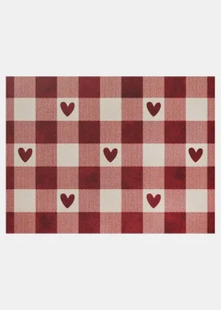 bonprix Fußmatten|Fußmatten|Fußmatte mit Herzen rot bedruckt