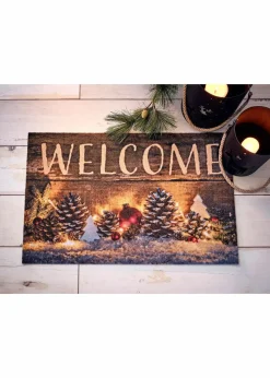 bonprix Fußmatten|Fußmatten|Fußmatte mit weihnachtlichem Motiv braun