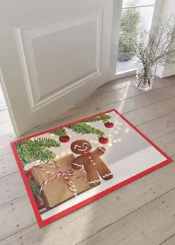 bonprix Fußmatten|Fußmatten|Fußmatte mit weihnachtlichem Motiv rot