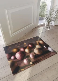 bonprix Fußmatten|Fußmatten|Fußmatte mit weihnachtlichem Motiv beere bedruckt