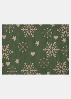 bonprix Fußmatten|Fußmatten|Fußmatte mit winterlichem Motiv grün/natur bedruckt