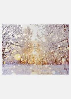 bonprix Fußmatten|Fußmatten|Fußmatte mit winterlicher Landschaft weiß/goldfarben