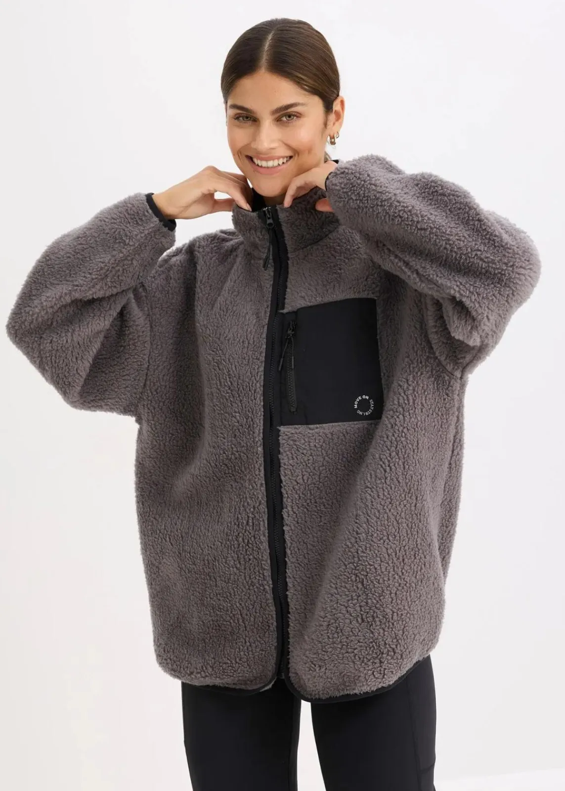 Funktions-Fleece Sportjacke, oversized|bonprix Outlet