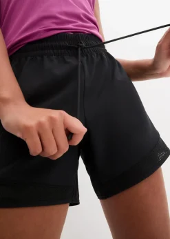 bonprix Sportbekleidung|Hosen|Funktions-Shorts mit Handytasche schwarz