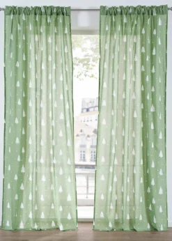 bonprix Gardinen|Weihnachtsdeko & -Textilien·Gardinen|Gardine aus Bio Baumwolle (1er Pack) dunkelgrün