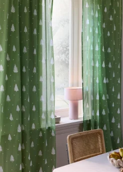 bonprix Gardinen|Weihnachtsdeko & -Textilien·Gardinen|Gardine aus Bio Baumwolle (1er Pack) dunkelgrün