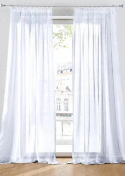 bpc living bonprix collection Gardinen|Gardine aus feiner Batist Struktur (1er Pack) weiß