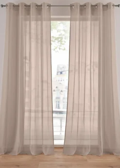 bpc living bonprix collection Gardinen|Gardine aus feiner Batist Struktur (1er Pack) taupe