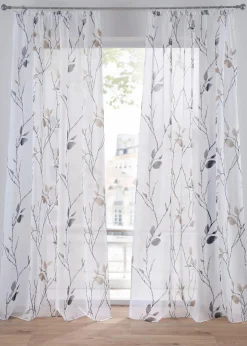bonprix Gardinen|Gardine aus leichtem Voile (1er Pack) weiß/sand/grau