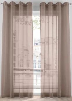 bonprix Gardinen|Gardine aus leichtem Voile (1er Pack) taupe
