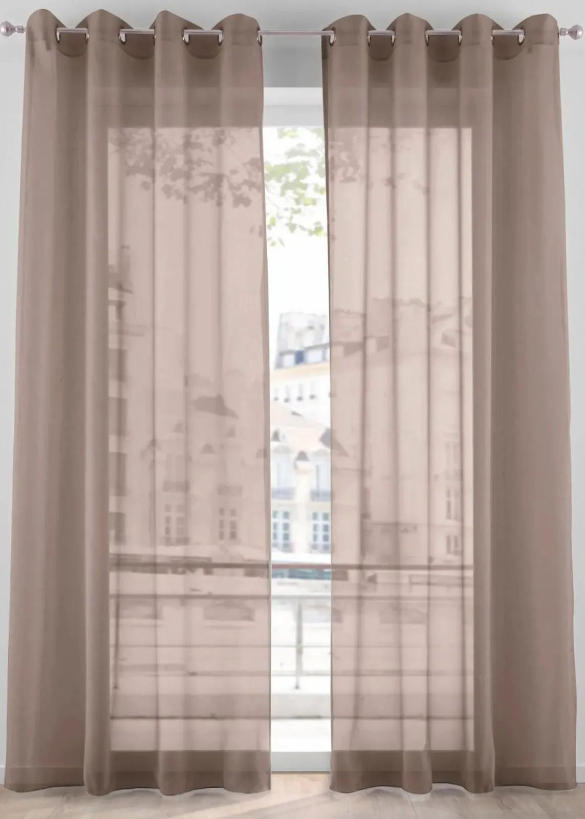 bonprix Gardinen|Gardine aus leichtem Voile (1er Pack) taupe