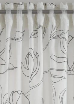 bonprix Gardinen|Gardine aus recyceltem Polyester mit Blätterdruck (1er Pack) creme