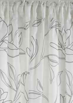 bonprix Gardinen|Gardine aus recyceltem Polyester mit Blätterdruck (1er Pack) creme