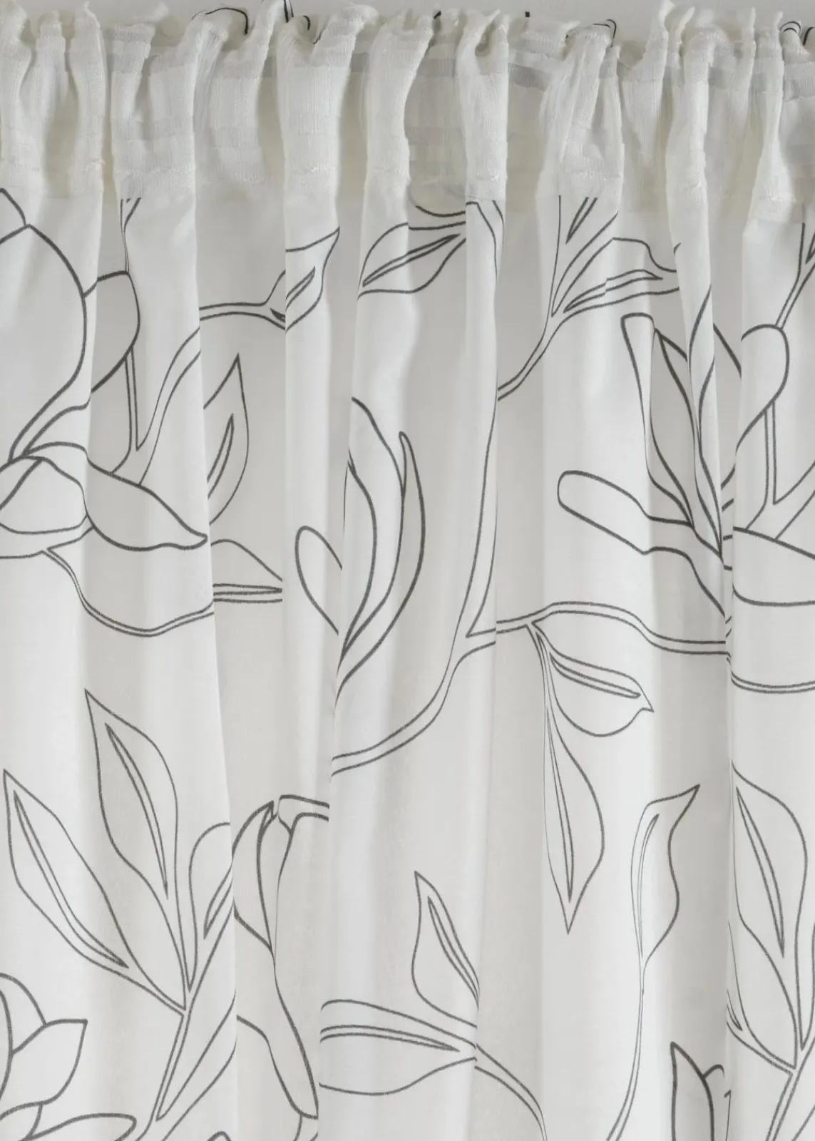 bonprix Gardinen|Gardine aus recyceltem Polyester mit Blätterdruck (1er Pack) creme