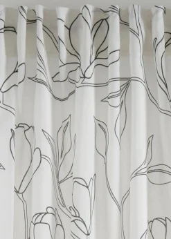 bonprix Gardinen|Gardine aus recyceltem Polyester mit Blätterdruck (1er Pack) creme