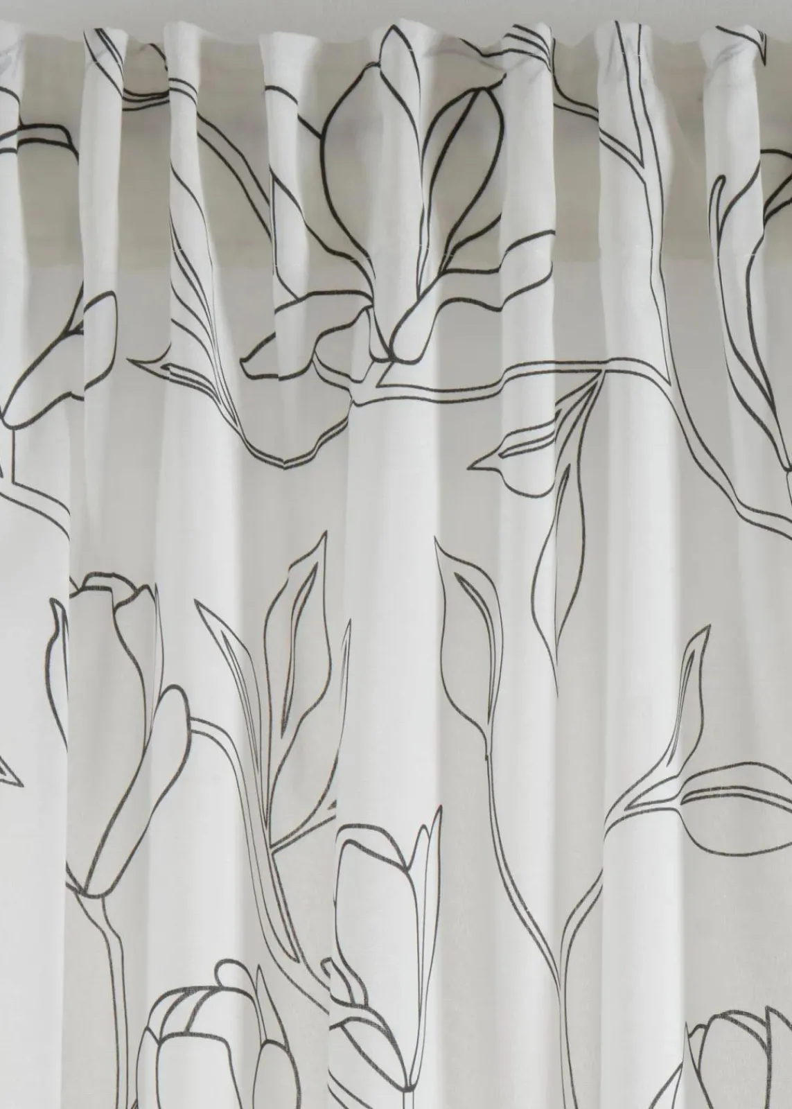 bonprix Gardinen|Gardine aus recyceltem Polyester mit Blätterdruck (1er Pack) creme