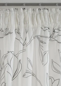 bonprix Gardinen|Gardine aus recyceltem Polyester mit Blätterdruck (1er Pack) creme